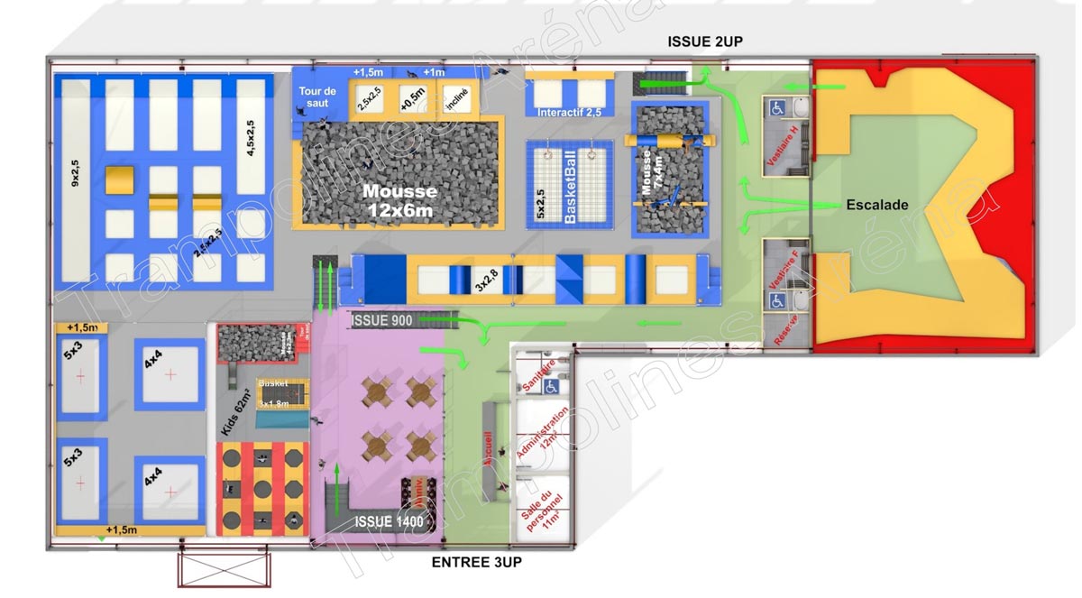 Plan espace trampoline parc et escalade Narbonne Plan espace trampoline parc et escalade Narbonne